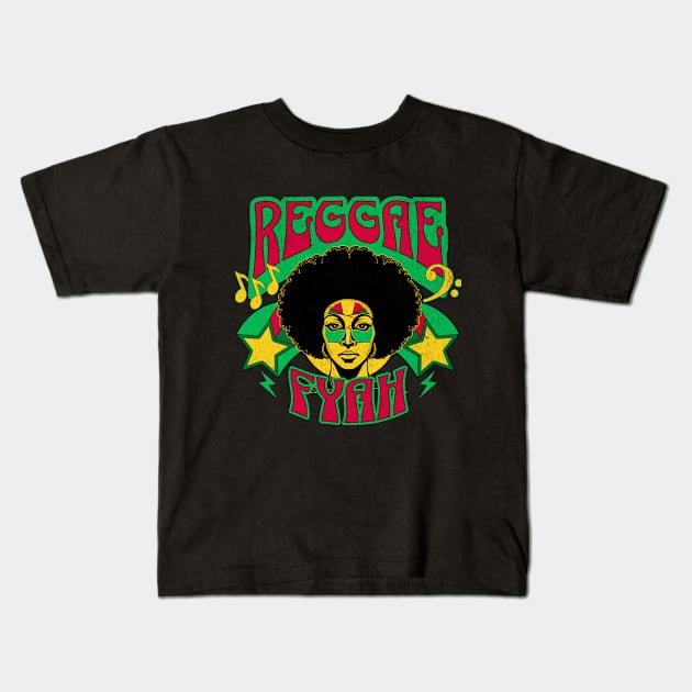 Reggae Fyah Music Kids T-Shirt by rastaseed